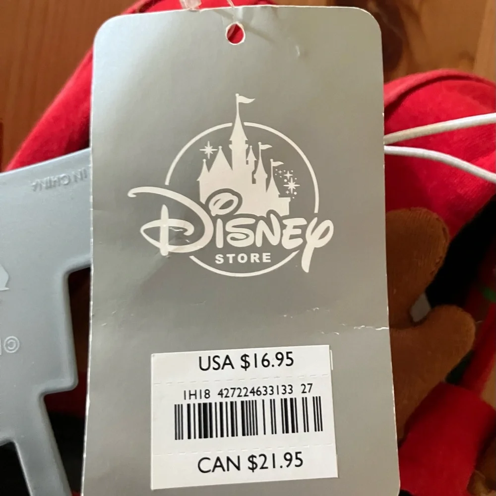 NWT Disney Red Mickey Mouse Reindeer Slippers Size 7/8 Toddler